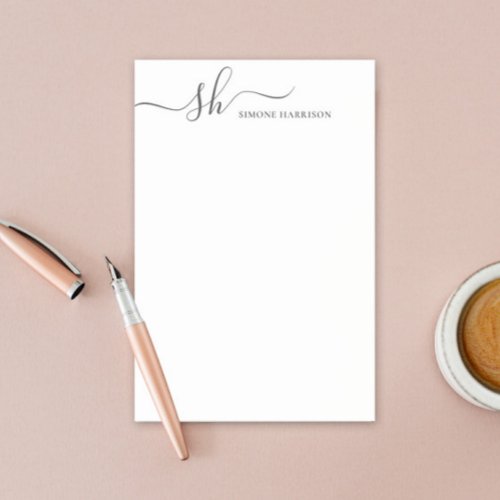 Modern Monogram Elegant Calligraphy Personalized Post_it Notes