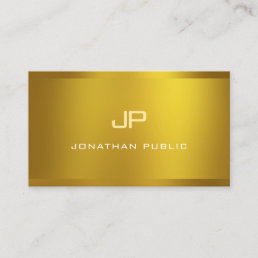 Modern Monogram Elegant Gold Look Professional Top Business Card