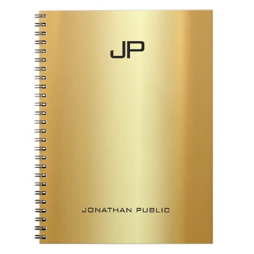 Modern Monogram Elegant Gold Template Professional Notebook