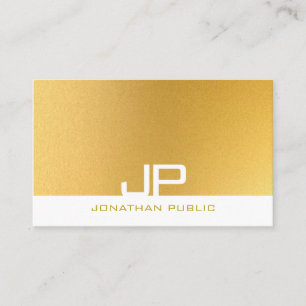 Modern Monogram Elegant Gold Trendy Template Business Card