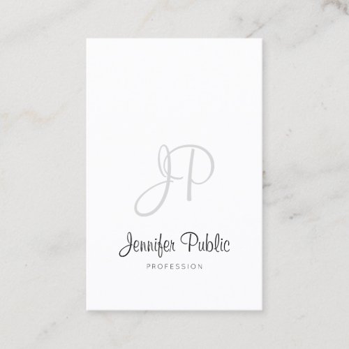 Modern Monogram Elegant Handwritten Sleek Design Business Card