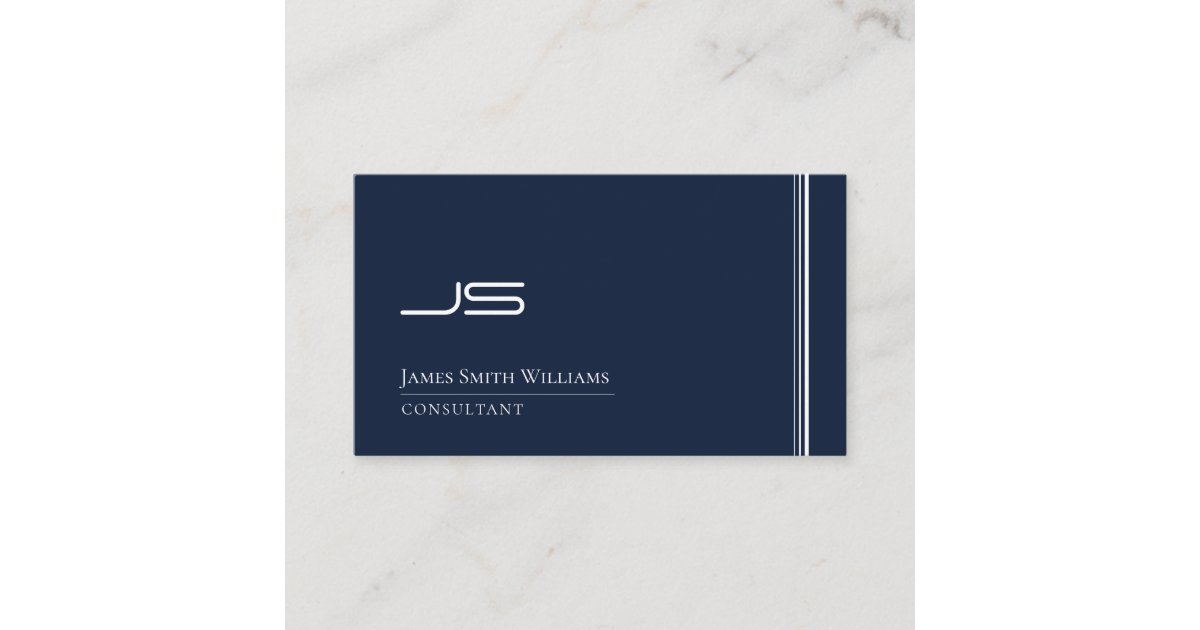 Modern Monogram Elegant Minimalist Simple Business Card | Zazzle
