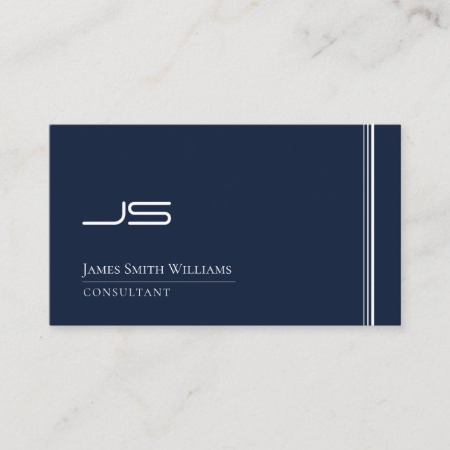 Modern Monogram Elegant Minimalist Simple Business Card (Front)