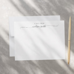 Modern Monogram Elegant Script Calligraphy Name Note Card