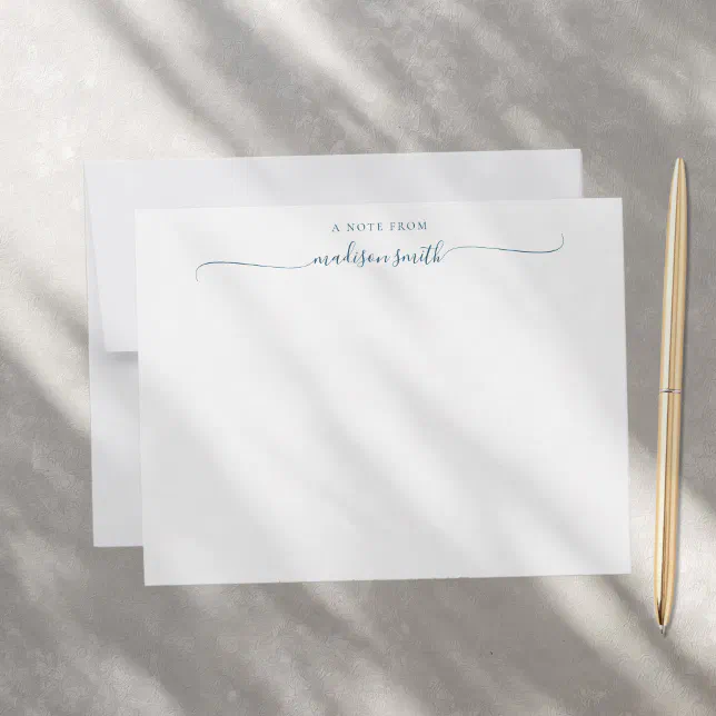 Modern Monogram Elegant Script Calligraphy Name Note Card | Zazzle