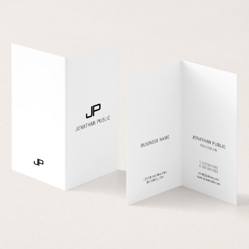 Modern Monogram Elegant Simple Design Folded Business Card
