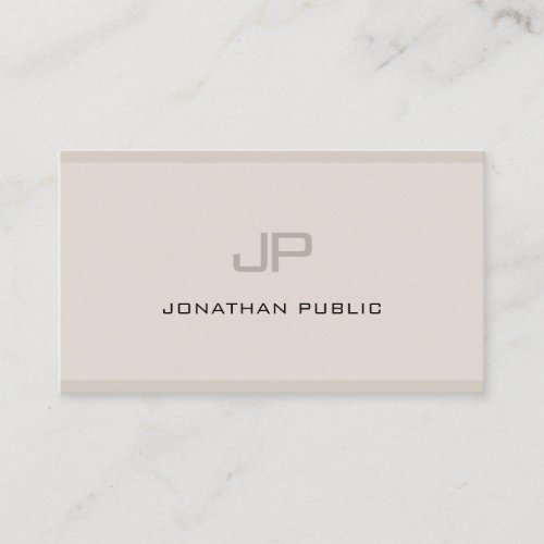 Modern Monogram Elegant Simple Professional Plain Business Card