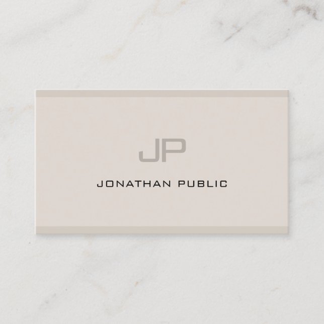 Modern Monogram Elegant Simple Professional Plain Business Card (Front)