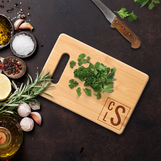 Modern Monogram Etched Cutting Board (Creator Uploaded)