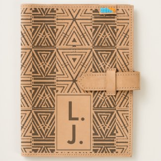 Modern Monogram Ethnic Vibes Leather Journal