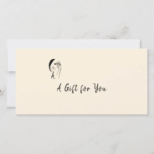 Modern Monogram Face Art Gift Certificate | Zazzle