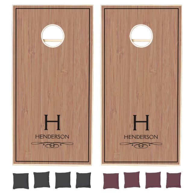 Modern Monogram Family Name Cornhole Set (Set)