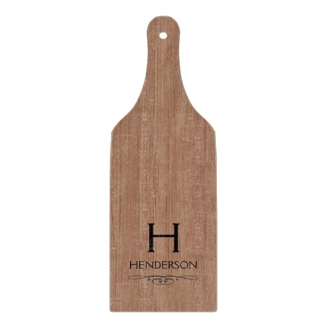 Modern Monogram Family Name Cutting Board (Front)