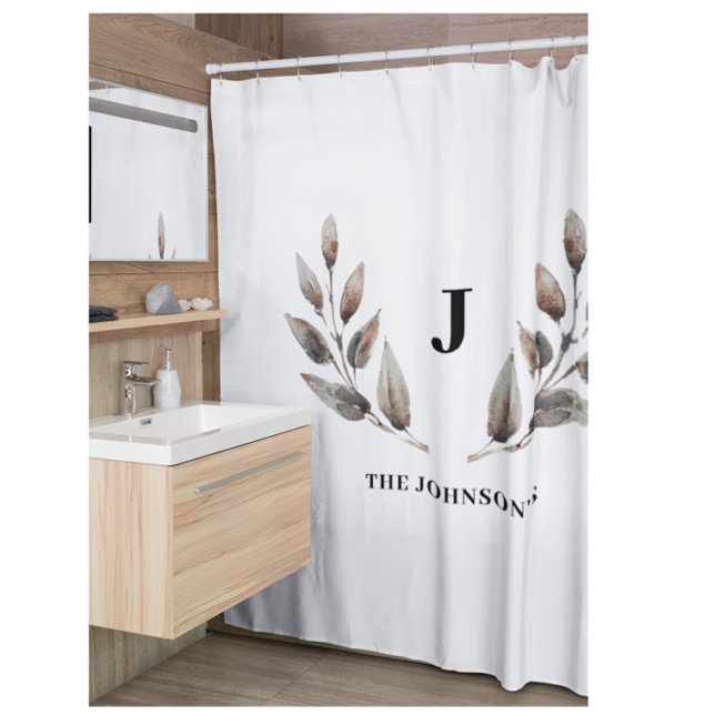 Modern Monogram Family Shower Curtain (Creator Uploaded)