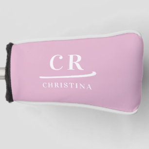 Modern Monogram Feminine Pink Putter Golf Head Cover
