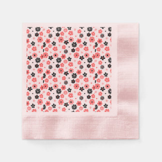 Modern Monogram Floral Pattern Napkins