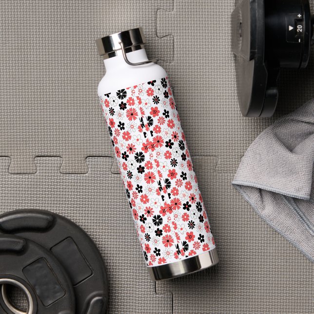 Modern  Monogram Floral  Pattern Water Bottle (Gym)
