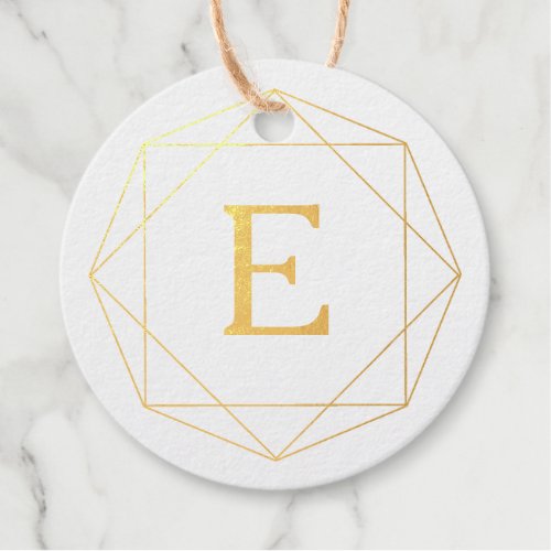 Modern Monogram foil wedding favor tag