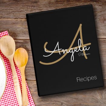 Modern Monogram For Chef Recipes  Mini Binder by mixedworld at Zazzle