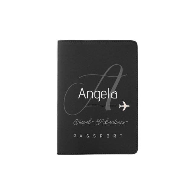 Modern Monogram for the Traveler  Passport Holder (Front)