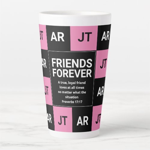 Modern Monogram FRIENDS FOREVER Christian Latte Mug