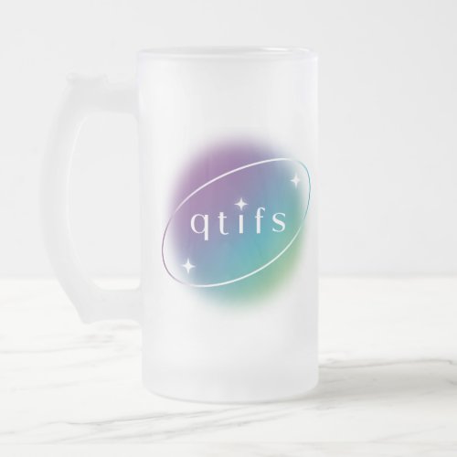 Modern Monogram Frosted Glass Beer Mug