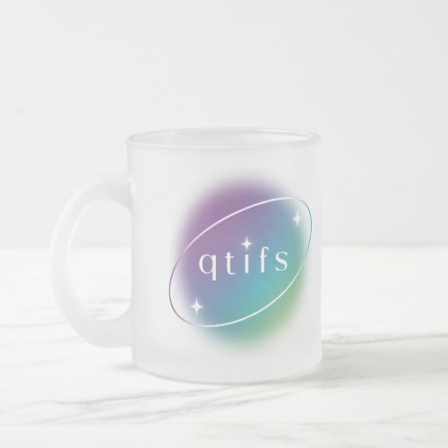 Modern Monogram Frosted Glass Coffee Mug