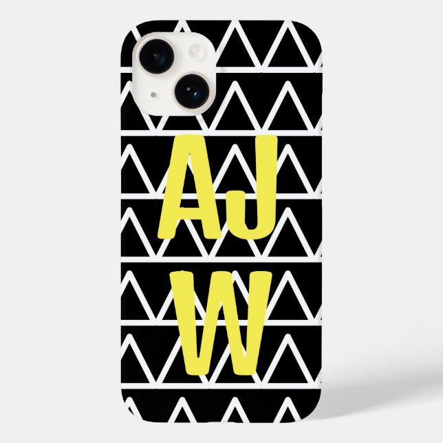 Modern Monogram Geometric Pattern  Case-Mate iPhone Case (Back)