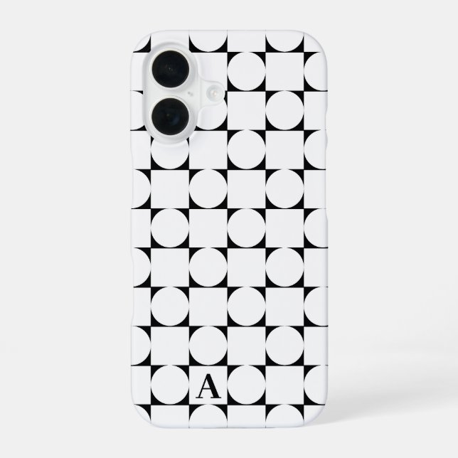 Modern Monogram Geometric Trendy Iphone Case (Back)