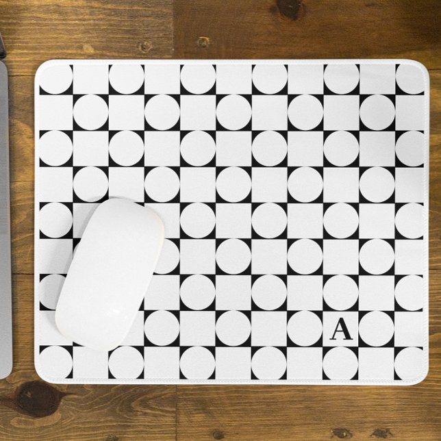 Modern Monogram Geometric Trendy Mouse Pad (Creator Uploaded)