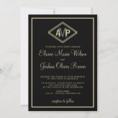 modern monogram geometric wedding invitations (Front)