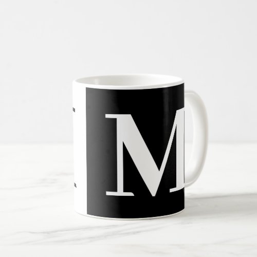 Modern Monogram Gift Black White Coffee Mug