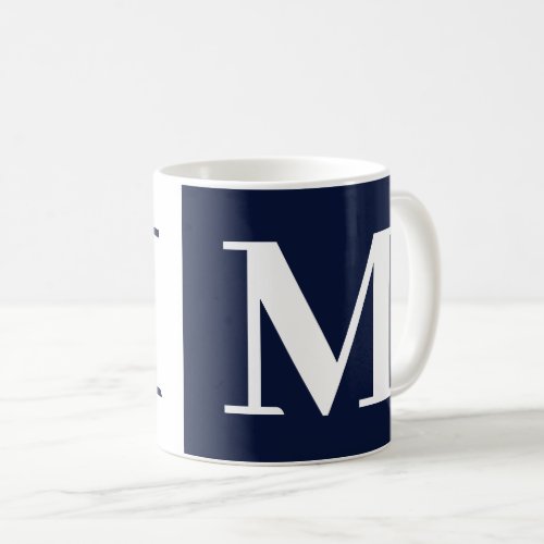 Modern Monogram Gift Navy White Coffee Mug