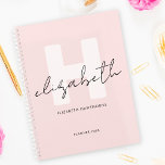 Modern Monogram Girly Script Blush Pink Initial Planner<br><div class="desc">Modern Monogram Girly Script Blush Pink Initial Planner. Easy to customize chic typography monogram. Great for a monogrammed gift idea!</div>