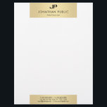 Modern Monogram Glamorous Plain Faux Gold Elegant Letterhead<br><div class="desc">Modern Monogram Glamorous Plain Faux Gold Elegant Letterhead.</div>