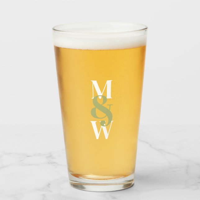 Modern  Monogram  Glass (Front Filled)
