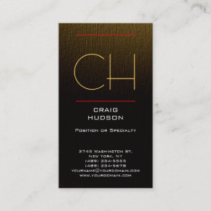 Modern Monogram Gold Color Business Card