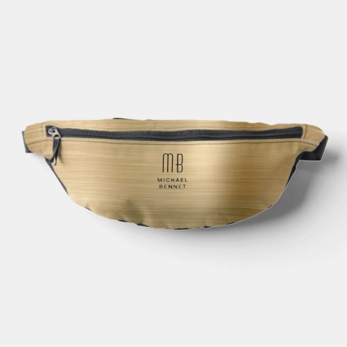 Modern Monogram Gold Fanny Pack