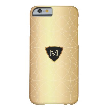 Modern Monogram Gold Geo Pattern Iphone 6 Cases by caseplus at Zazzle