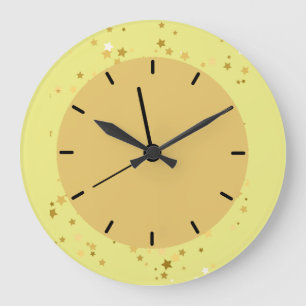Modern Monogram Gold Star Acrylic Wall Clock