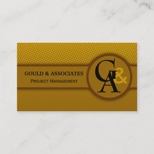 Modern Monogram Golden Brown  Business Cards