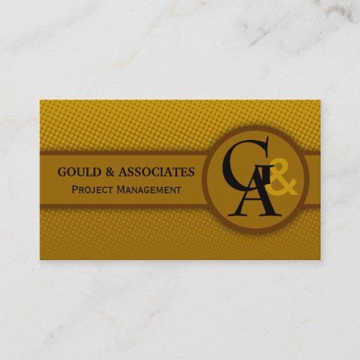 Customizable Modern Monogram Golden Brown  Business Cards