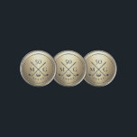 Modern Monogram Golf 40th 50th 60 Birthday Gold Golf Ball Marker<br><div class="desc">Looking for the perfect gift for Dad and customisable? Celebrate Father's Day and his birthday with a personalized golf-themed 40th 50th 60 Birthday Golf Monogram Gold Golf Balls</div>