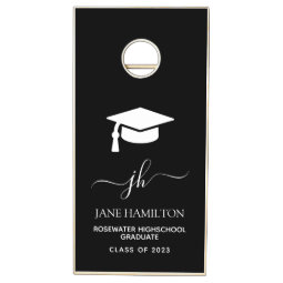 Modern Monogram Graduate Cornhole Set | Zazzle