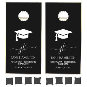 Modern Monogram Graduate Cornhole Set