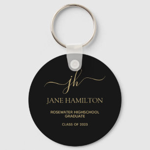 Modern Monogram Graduation Keychain