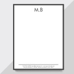 Modern Monogram Gray Border Company Mail  Letterhead<br><div class="desc">A "Modern Monogram Gray Border Company Mail Letterhead" offers a sophisticated and contemporary design, combining a stylish monogram with a subtle gray border. This letterhead layout is perfect for businesses seeking a clean, elegant look. It highlights essential company contact information, such as address, phone number, and email, ensuring professional and...</div>