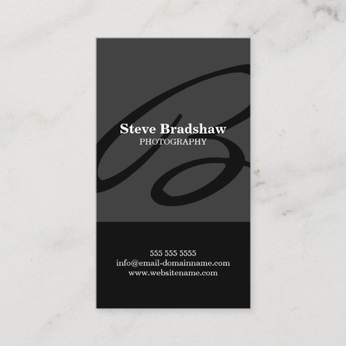 Modern Monogram Gray Business Cards
