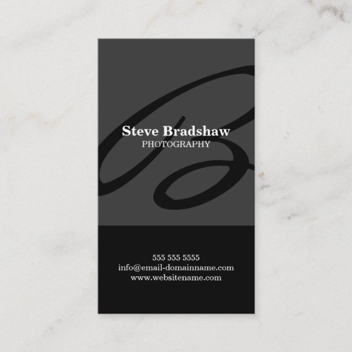 Customizable Modern Monogram Gray Business Cards