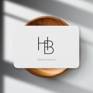 Modern, monogram, gray business card